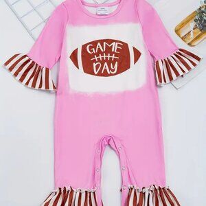 Baby girl "Gameday" football romper